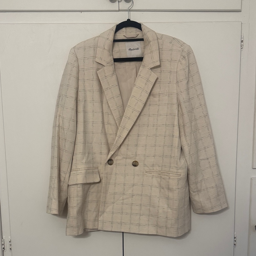 Madewell Ivory Checkered Jacket